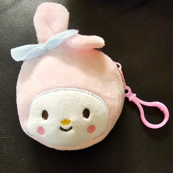 Sanrio My Melody Plush Purse Charm Keychain Coin Purse NWOT - Picture 6 of 8